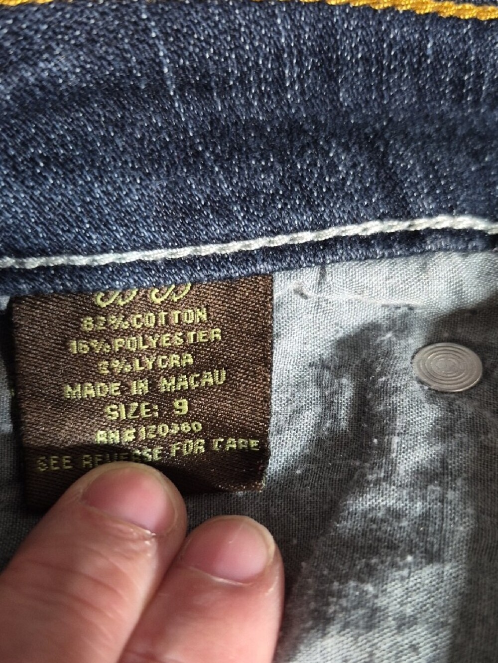 Vintage BiBi Dark Blue Bootcut Jeans with White Butterfly Pocket Embroidery - Picture 3 of 8